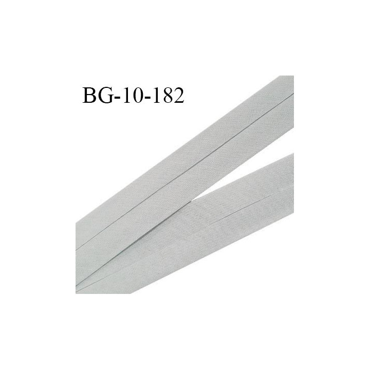 Biais galon 10 mm pré plié au dos 2 rabats de 5 mm coton polyester couleur gris bleuté largeur 10 mm prix au mètre
