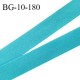 Biais galon 10 mm pré plié au dos 2 rabats de 5 mm coton polyester couleur bleu turquoise largeur 10 mm prix au mètre