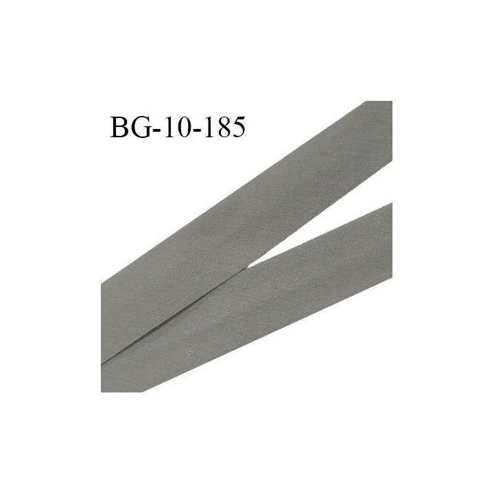Biais galon 10 mm pré plié au dos 2 rabats de 5 mm coton polyester couleur gris souris largeur 10 mm prix au mètre