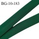 Biais galon 10 mm pré plié au dos 2 rabats de 5 mm coton polyester couleur vert sapin largeur 10 mm prix au mètre
