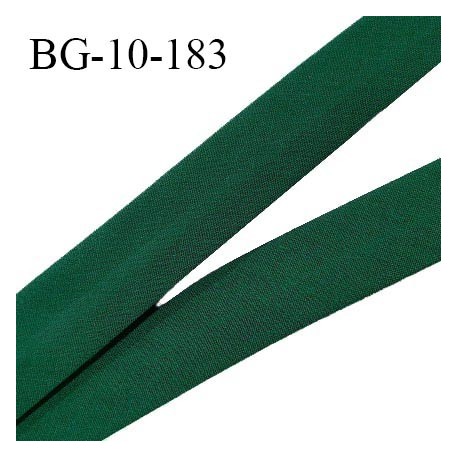 Biais galon 10 mm pré plié au dos 2 rabats de 5 mm coton polyester couleur vert sapin largeur 10 mm prix au mètre