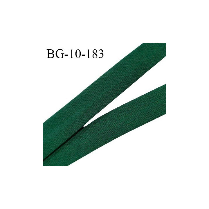 Biais galon 10 mm pré plié au dos 2 rabats de 5 mm coton polyester couleur vert sapin largeur 10 mm prix au mètre
