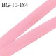 Biais galon 10 mm pré plié au dos 2 rabats de 5 mm coton polyester couleur rose dragée largeur 10 mm prix au mètre