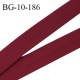 Biais galon 10 mm pré plié au dos 2 rabats de 5 mm coton polyester couleur rouge pourpre largeur 10 mm prix au mètre