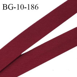 Biais galon 10 mm pré plié au dos 2 rabats de 5 mm coton polyester couleur rouge pourpre largeur 10 mm prix au mètre