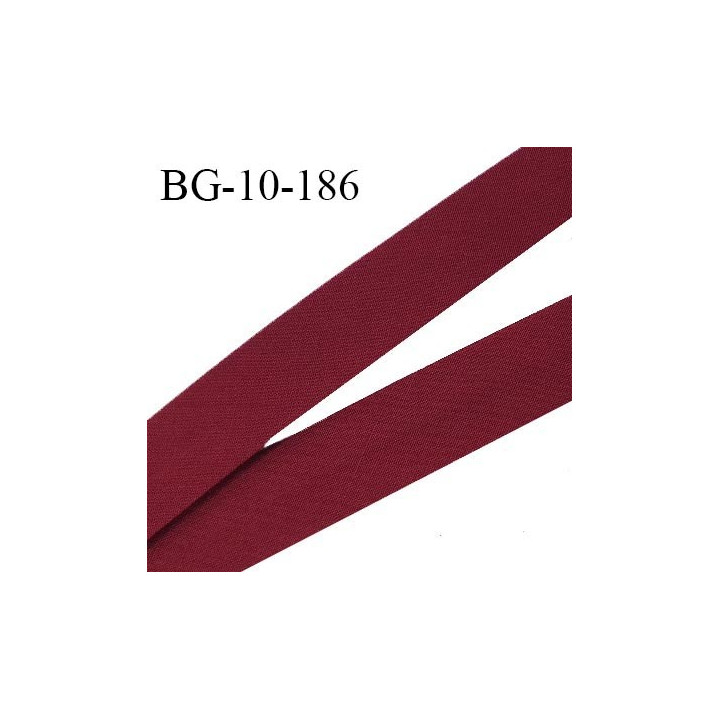 Biais galon 10 mm pré plié au dos 2 rabats de 5 mm coton polyester couleur rouge pourpre largeur 10 mm prix au mètre