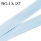 Biais galon 10 mm pré plié au dos 2 rabats de 5 mm coton polyester couleur bleu ciel largeur 10 mm prix au mètre