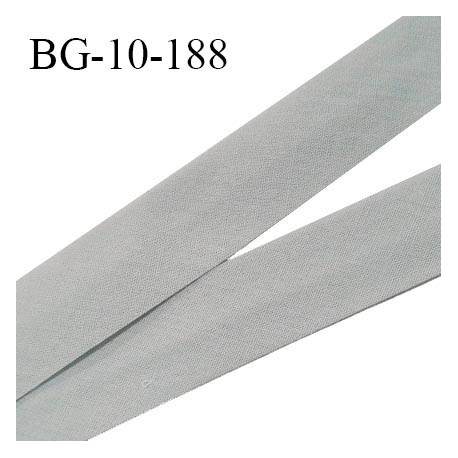 Biais galon 10 mm pré plié au dos 2 rabats de 5 mm coton polyester couleur gris largeur 10 mm prix au mètre