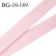 Biais galon 10 mm pré plié au dos 2 rabats de 5 mm coton polyester couleur rose pétale largeur 10 mm prix au mètre