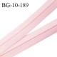 Biais galon 10 mm pré plié au dos 2 rabats de 5 mm coton polyester couleur rose pétale largeur 10 mm prix au mètre