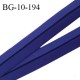 Biais galon 10 mm pré plié au dos 2 rabats de 5 mm coton polyester couleur bleu indigo largeur 10 mm prix au mètre
