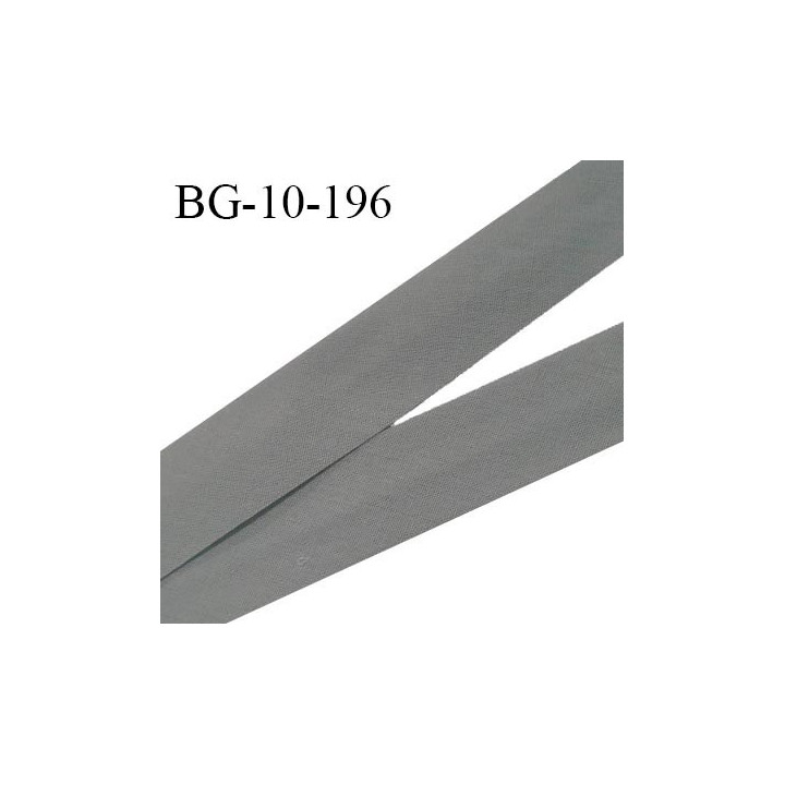 Biais galon 10 mm pré plié au dos 2 rabats de 5 mm coton polyester couleur gris taupe largeur 10 mm prix au mètre
