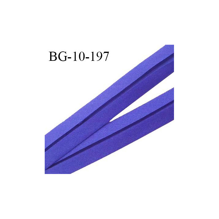 Biais galon 10 mm pré plié au dos 2 rabats de 5 mm coton polyester couleur bleu lavande largeur 10 mm prix au mètre