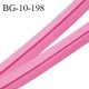 Biais galon 10 mm pré plié au dos 2 rabats de 5 mm coton polyester couleur rose largeur 10 mm prix au mètre