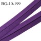 Biais galon 10 mm pré plié au dos 2 rabats de 5 mm coton polyester couleur violet largeur 10 mm prix au mètre