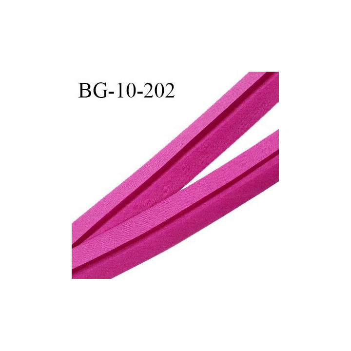 Biais galon 10 mm pré plié au dos 2 rabats de 5 mm coton polyester couleur pivoine largeur 10 mm prix au mètre