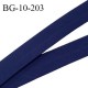 Biais galon 10 mm pré plié au dos 2 rabats de 5 mm coton polyester couleur bleu marine largeur 10 mm prix au mètre