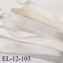 Elastique 12 mm bretelle lingerie haut de gamme fabriqué en France couleur ivoire élastique souple et brillant prix au mètre