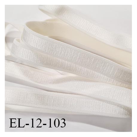 Elastique 12 mm bretelle lingerie haut de gamme fabriqué en France couleur ivoire élastique souple et brillant prix au mètre