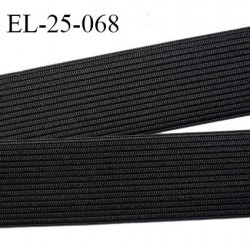 Elastique plat 25 mm polygomme couleur noir souple largeur 25 mm prix au mètre