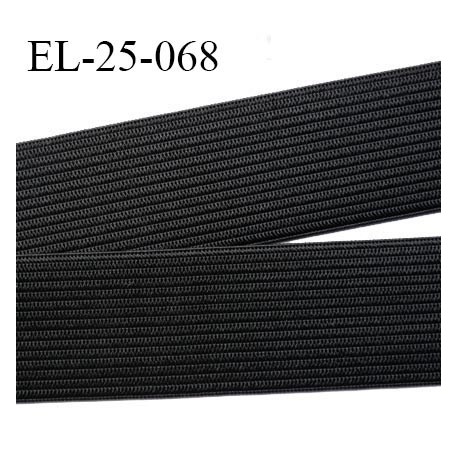 Elastique plat 25 mm très belle qualité couleur noir souple largeur 25 mm prix au mètre