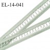 Elastique 14 mm lingerie entre-deux croisillons couleur vert de gris haut de gamme largeur 14 mm prix au mètre