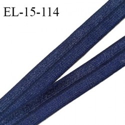 Elastique lingerie 15 mm pré plié haut de gamme couleur bleu marine brillant largeur 15 mm prix au mètre