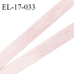 Elastique lingerie 16 mm couleur rose pétale avec motifs brodés bonne élasticité largeur 16 mm prix au mètre