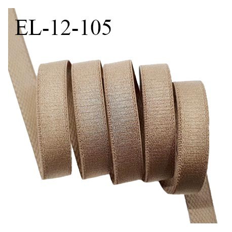 Elastique 12 mm bretelle lingerie haut de gamme fabriqué en France couleur taupe élastique souple et brillant prix au mètre