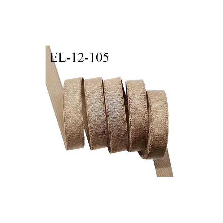 Elastique 12 mm bretelle lingerie haut de gamme fabriqué en France couleur taupe élastique souple et brillant prix au mètre