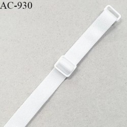 Bretelle 10 mm lingerie SG haut de gamme couleur blanc finition avec 2 barrettes longueur 25 cm prix à la pièce