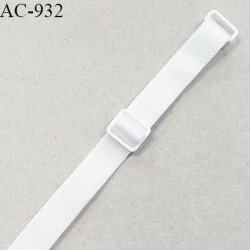 Bretelle 10 mm lingerie SG haut de gamme couleur blanc finition avec 2 barrettes longueur 18 cm plus le réglage prix à la pièce