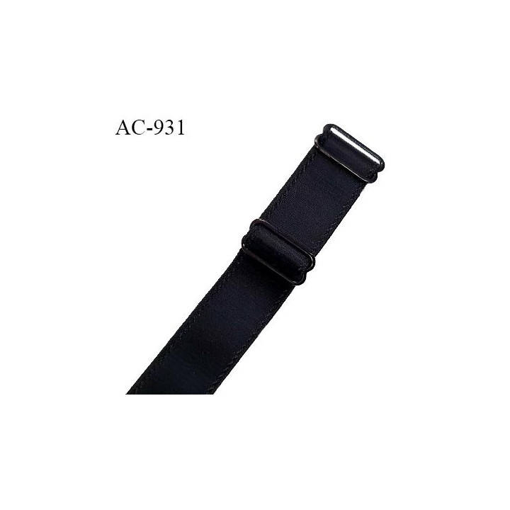 Bretelle 24 mm lingerie SG haut de gamme couleur noir finition avec 2 barrettes longueur 30 cm plus le réglage prix à la pièce