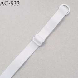 Bretelle 10 mm lingerie SG haut de gamme couleur blanc finition avec 1 barrette et 1 anneau longueur 17 cm prix à la pièce