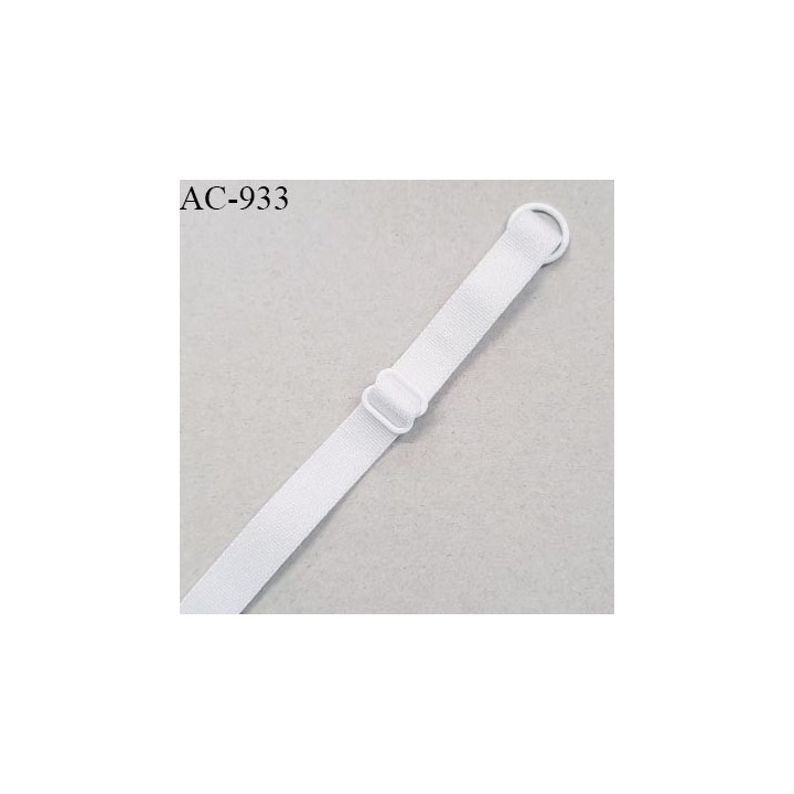 Bretelle 10 mm lingerie SG haut de gamme couleur blanc finition avec 1 barrette et 1 anneau longueur 17 cm prix à la pièce