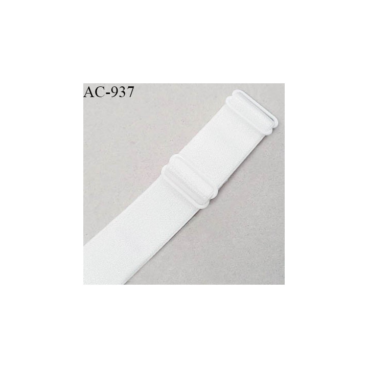 Bretelle 16 mm lingerie SG haut de gamme couleur blanc brillant finition avec 2 barrettes longueur 38 cm prix à la pièce