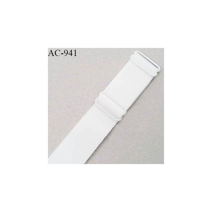 Bretelle 24 mm lingerie SG haut de gamme couleur blanc finition avec 2 barrettes longueur 22 cm prix à la pièce