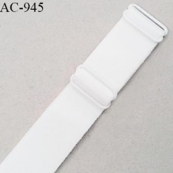 Bretelle 16 mm lingerie SG haut de gamme couleur blanc finition avec 2 barrettes longueur 22 cm prix à la pièce