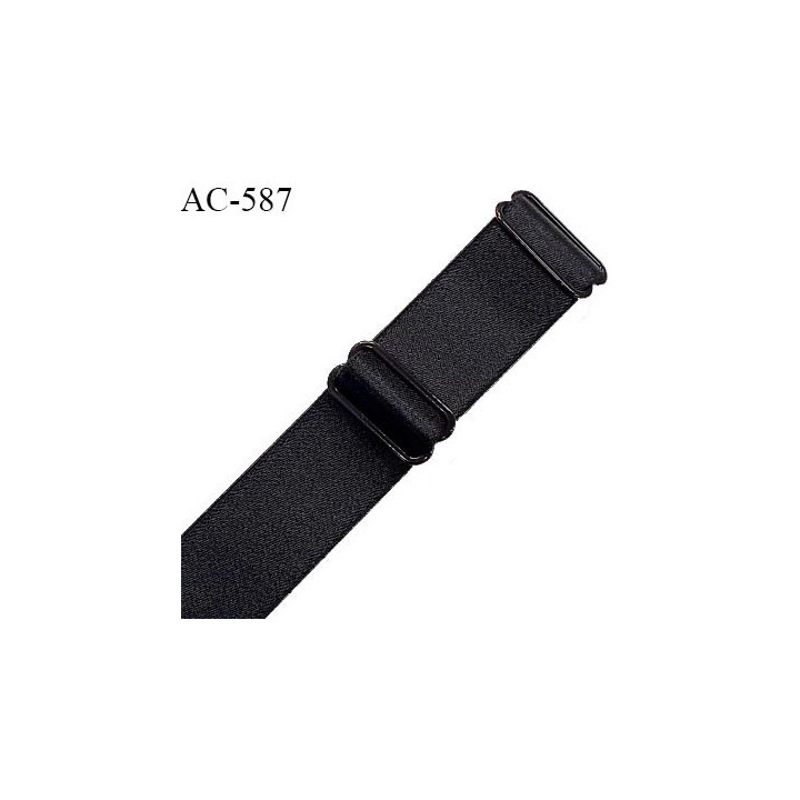 Bretelle 24 mm lingerie SG haut de gamme couleur noir finition avec 2 barrettes longueur 22 cm prix à la pièce