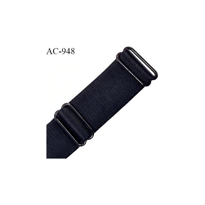 Bretelle 19 mm lingerie SG haut de gamme couleur noir finition avec 2 barrettes longueur 20 cm prix à la pièce