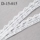 Dentelle crochet 15 mm couleur blanc avec ruban satin largeur 15 mm prix au mètre