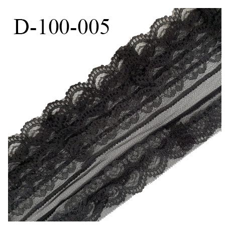 Dentelle 100 mm synthétique couleur noir prix au mètre