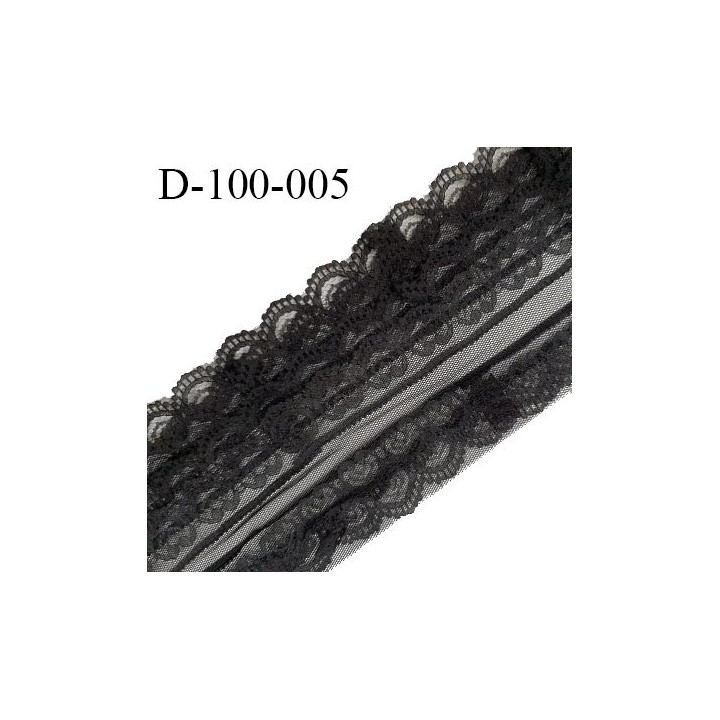 Dentelle 100 mm synthétique couleur noir prix au mètre