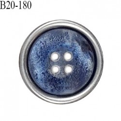 Bouton 20 mm en pvc couleur bleu et gris diamètre 20 mm épaisseur 4 mm prix à l'unité
