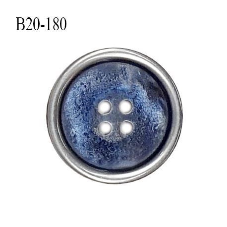 Bouton 20 mm en pvc couleur bleu et gris diamètre 20 mm épaisseur 4 mm prix à l'unité