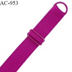 Bretelle lingerie SG 19 mm très haut de gamme couleur pourpre avec 1 barrette + 1 anneau longueur 31 cm prix à l'unité