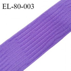 Elastique 80 mm respirant forte élasticité style velours velcro couleur violet clair largeur 80 mm prix au mètre