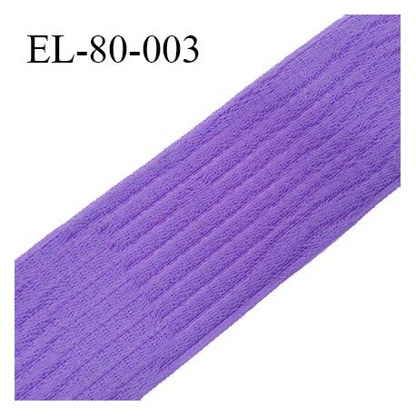 Elastique 80 mm respirant bonne élasticité style velours velcro couleur violet clair largeur 80 mm prix au mètre