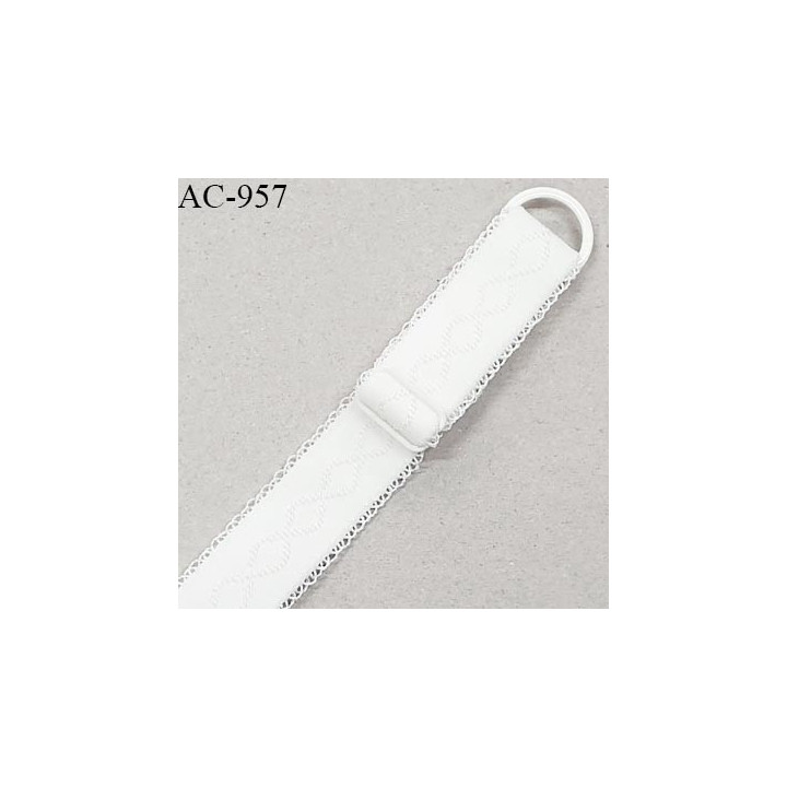 Bretelle lingerie SG 19 mm très haut de gamme couleur naturel avec 1 barrette + 1 anneau longueur 32 cm prix à l'unité