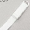 Bretelle lingerie SG 19 mm très haut de gamme couleur naturel avec 1 barrette + 1 anneau longueur 32 cm prix à l'unité